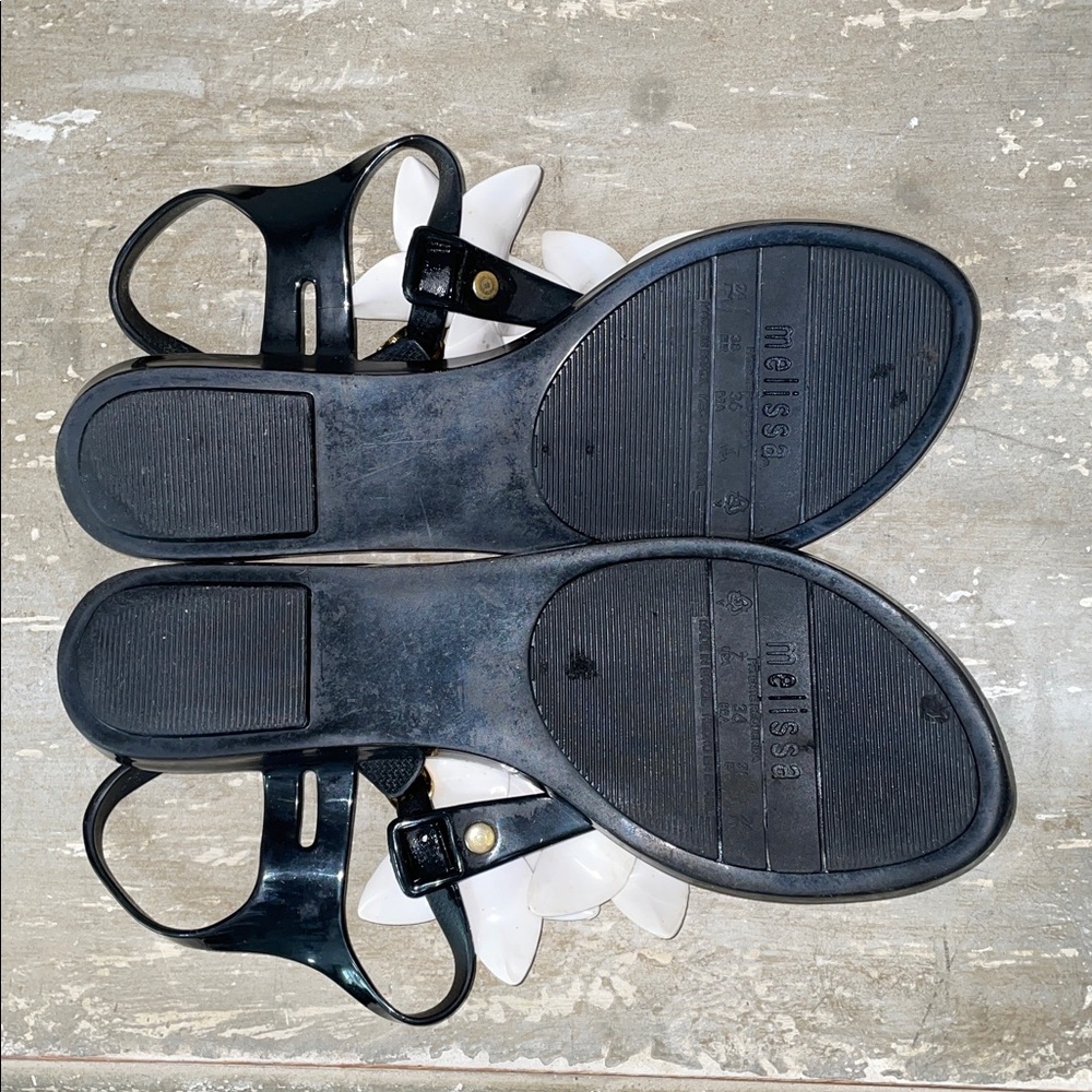 Melissa Black and White Floral Sandals - Picture 6 of 8